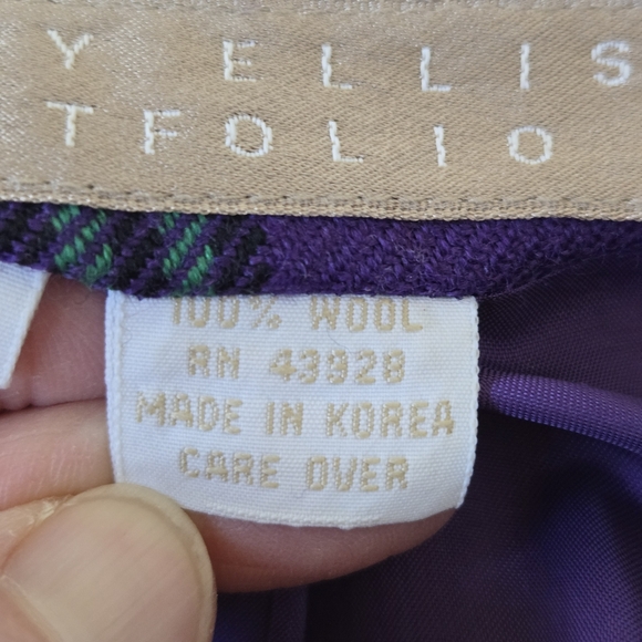 PERRY ELLIS Portfolio Womens Blazer Jacket Size 12 Vintage Wool Plaid Oversized - Picture 11 of 16